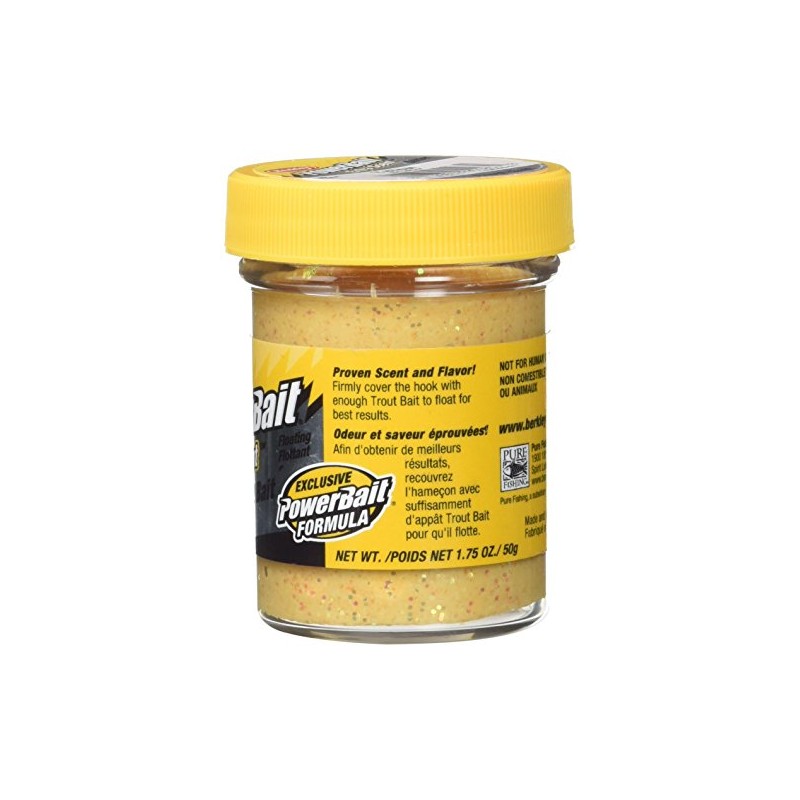Berkley PowerBait Glitter Trout Bait,Yellow,1.75 Ounce Jar