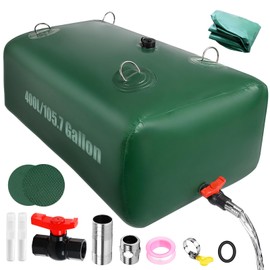 400 L/105.7 Gallon Water Storage Bladder, Foldable Portable Water Bladder Tank, Large Capacity Water Bag Container for Camping, Truck, RV, Emergency, Outdoor