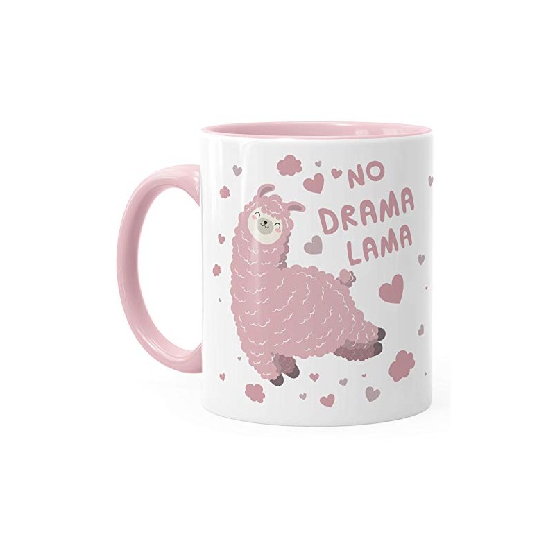 MoonWorks® Kaffee-Tasse Spruch No Drama Lama Tier Motiv rosa Bürotasse