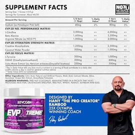 Evogen Evp 3D - Preentrenamiento en Polvo sin Estimulantes para Hombres y Mujeres  Preentrenamiento sin Azcar ni Estimulantes con Beta-alanina y...   