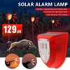 WONFAST Solar Motion Sensor Alarm Light Outdoor,Dog Barking&Gunshot Sound 129db