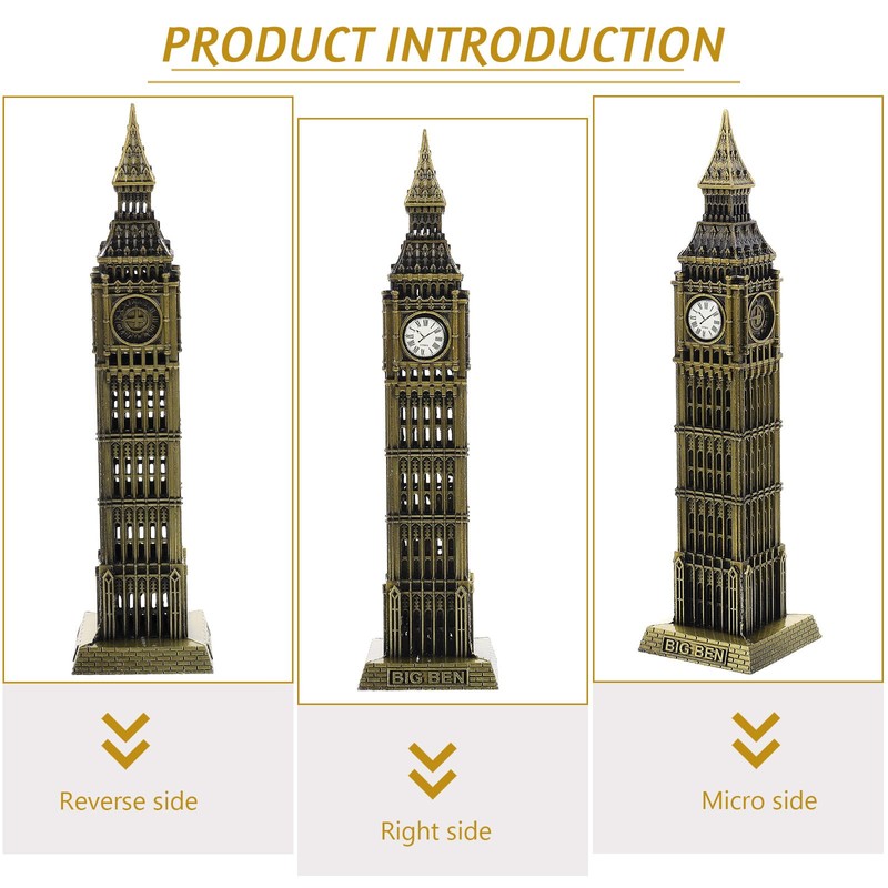 Beavorty Big Ben Model London Building Ornament 7.08In Metal Architectural