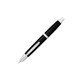 PILOT Vanishing Point Collection Refillable & Retractable Fountain Pen, Black Barrel with Rhodium Accents, Blue Ink, Medium Nib (60242)