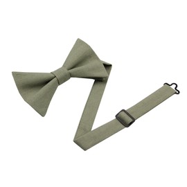 Entwineno Mens Charm Linen Bowties - Classic Pretied Bow Ties for Men Wedding Groomsmen (Sage Green, L (Youth, Adult))
