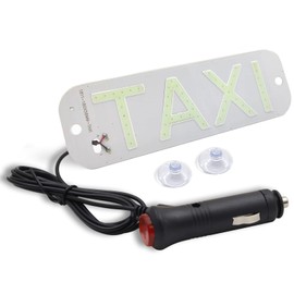 Taxi Light, Taxi LED Sign Decor, Changeable Taxi LED Light Hook on Car Window with DC12V Car Charger Inverter, Light Blue,Large Size