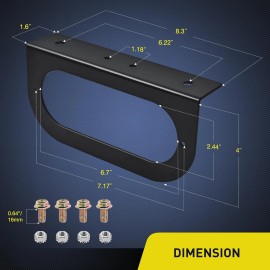 Nilight 6Inch White Oval Light w/ Mounting Bracket 2PCS Waterproof Trailer Light