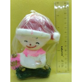 Unbranded 5 INCH VINTAGE ELF CANDLE PINK WHITE GOLD GREEN RED MADE IN HONG KONG