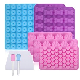 NCZCDZSW Backmatte Hundekekse 9 Stück Hundekekse Backform mit Schaber und 2 Tropfer Backmatten für Hundeleckerlies Silikon Hundeleckerli Backmatte für DIY Hundeleckerlies Kekse Schokolade Süßigkeiten