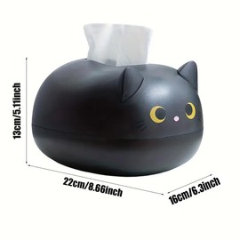 AIMALL Creative Cat Tissue Box with Toothpick Holder, Multifunctional ABS Storage Organizer for Living Room, Dining Room, Coffee Table, 8.66x6.3x5.11 Inches