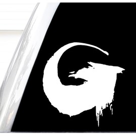 Minimalist Monstrosity Decal, Colosal Titan, Stickers from Japanese Movies, I Admire All Forms of Life (H 8 by L 8 Inches, White)