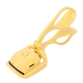 Heated Eyelash Curler 2 Temperature Modes Time Saving Portable Electric Eyelash Curler for Women for Travel (Yellow)