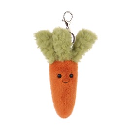 Apricot Lamb Carrot Cute Keychain, Soft Stuffed Plush Keychain Toy for Kids Backpack Purse 16cm, orange