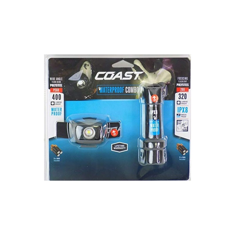 Coast LED Headlamp and Flashlight Combo Gift Set, Waterproof, Super
