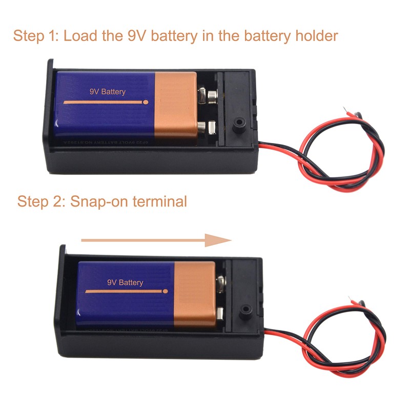 LAMPVPATH (Pack of 3 9v Battery Holder, 9 Volt Battery