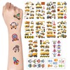 GWAWG 13Sheets Cars Engineering Vehicles Temporary Tattoos for kids Bagger