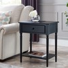 Leick Home 20022-BK Coastal Nightstand Side Table One Drawer Traditional
