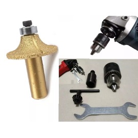 Roxx B5 Demi Bullnose Router Bit 1/2" shank glass marble 5/8"-11 grinder drill chuck