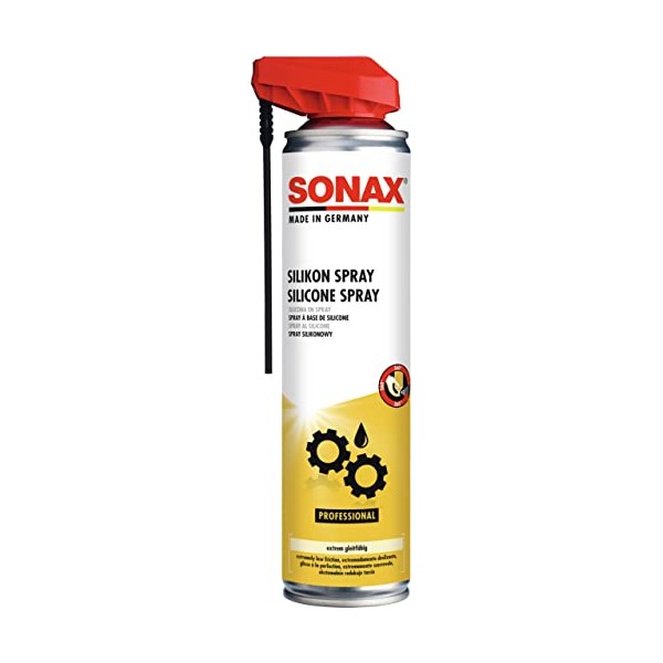 SONAX SilikonSpray mit EasySpray (400 ml) Schmiermittel schmiert, pflegt und