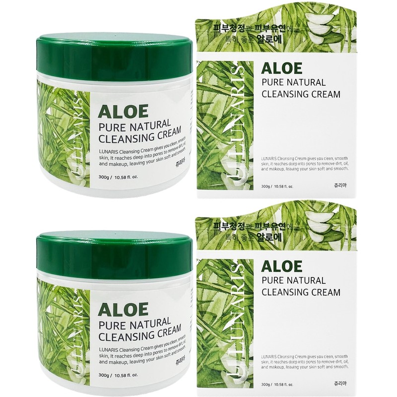 NEW Lunaris Aloe Pure Natural Cleansing Cream 300g x2 /