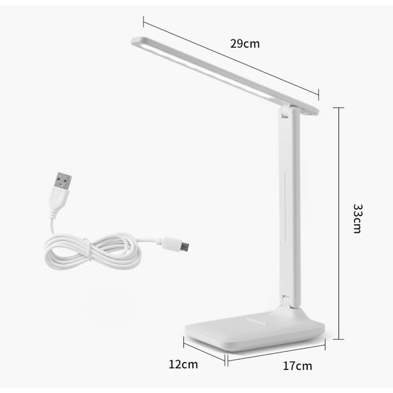 1xTouch LED Desk Lamp Bedside Study Reading Table Light USB