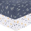 Pine Fox 2-Pack Microfiber Fitted Crib Sheet Set by Sammy