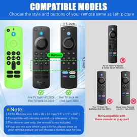[3-Pack] Silicone Remote Cover for Fire TV Stick HD 2024 / FireTV Stick 4K 2023, Anti-Slip Shockproof Protective Case for Firetv Stick 4K & Firetv Stick HD with Lanyard (Red+Blue+Green)