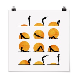 Bilderwelten Poster Yoga The Sun Greeting Square 1:1 Matt 70 cm x 70 cm