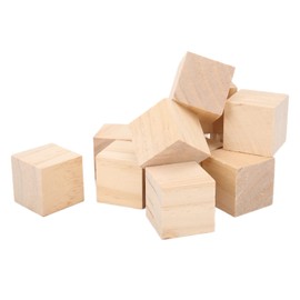 12Pcs Pine Wood Wooden Blocks, Approx. 4 X 4 X 4cm, for Building, Baby Shower Events Crafts DIY Home Decor