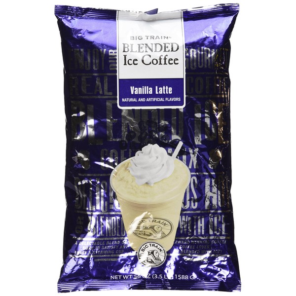 Big Train Blended Ice Coffee Iced Coffee Mix Vanilla Latte 3.5 lb Bulk Bag - Single Bag, Package may vary