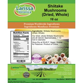 Shiitake Mushrooms (Dried, Whole) (16 oz, ZIN: 523838) - 3 Pack