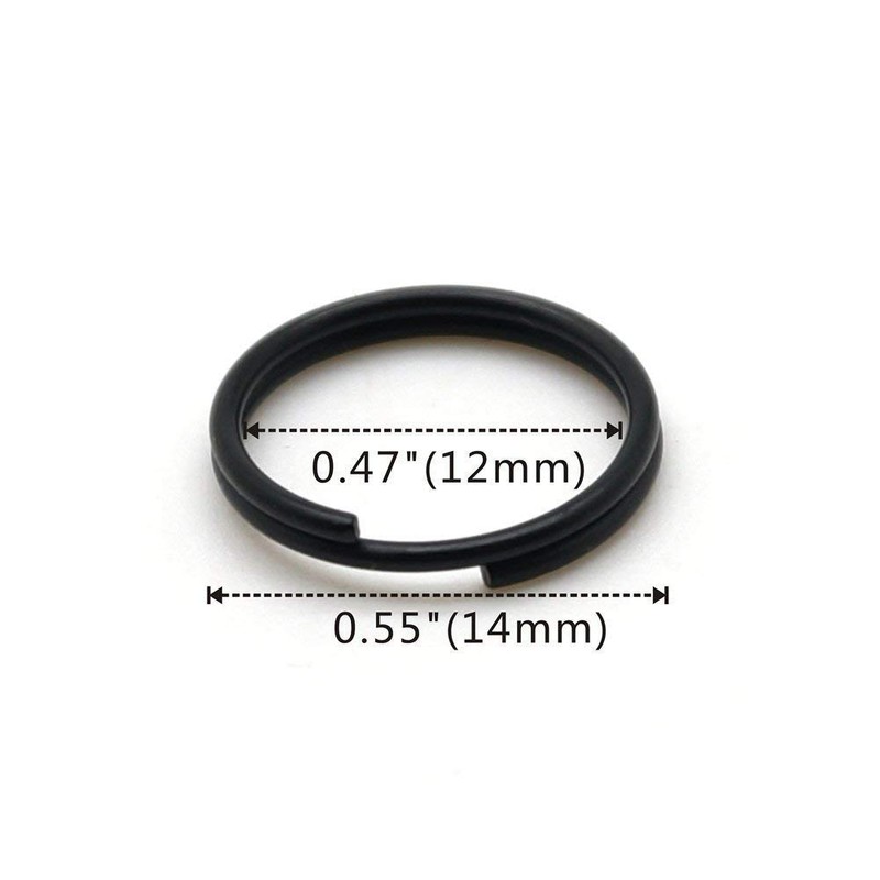 TIMULTI Titanium Key Ring Black Keyholder Round Carabiner Small Black