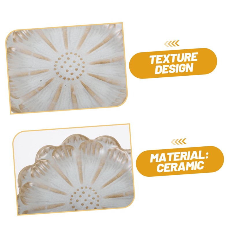 iplusmile 2pcs Flower Shape Ceramic Jewelry Tray Elegant Ring Display