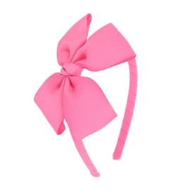 MEEDEE Hot Pink Bow Headband for Girls Grosgrain Ribbon Bow Headband for Toddlers Kids Party Decoration Cosplay Costume Headwear Makeup Handmade Hair Band