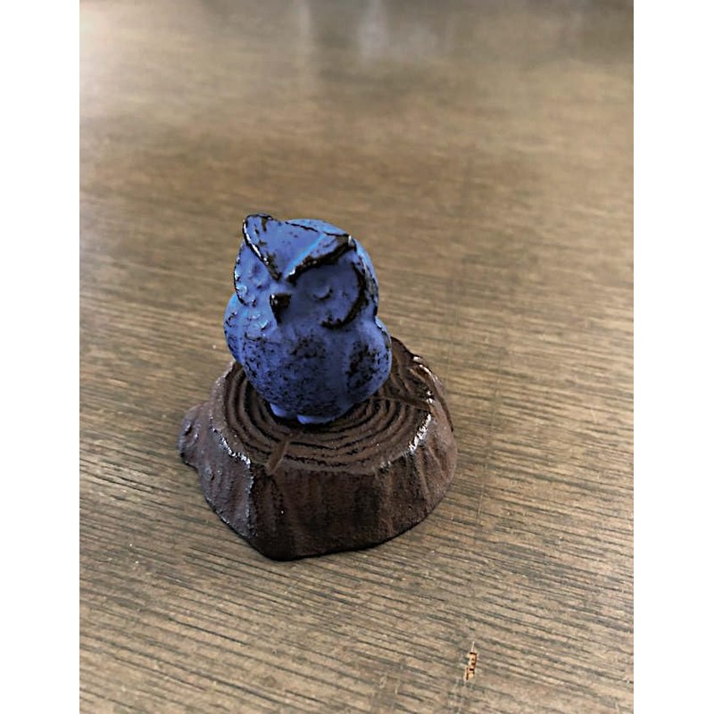 文鎮/ペーパーウェイト ふくろう 切り株 【伝統工芸品南部鉄器】