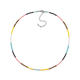 Sacina Trendy Dainty Colorful Beaded Choker Necklace, Hippie Summer Necklace, Beach Boho Y2k Jewelry, Christmas Jewelry Gift for Women