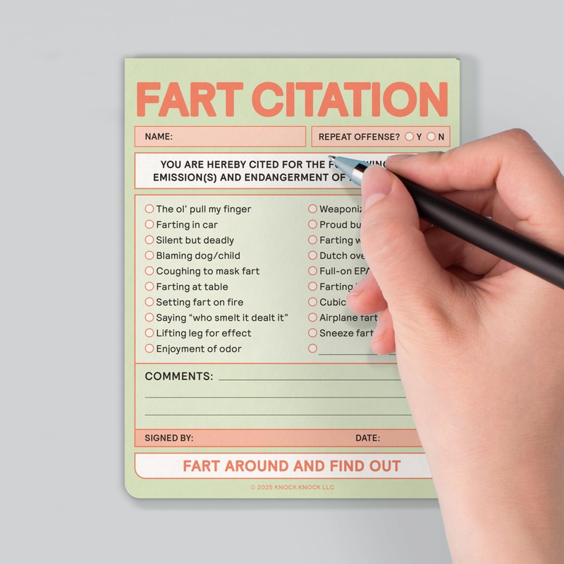 Knock Knock Fart Citation Nifty Note Pad