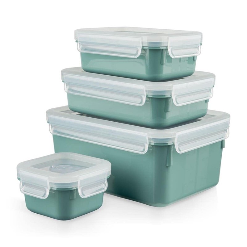 Tefal Masterseal Colour Edition Set of 4, Water Green, Rectangular,
