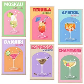 VAIGU:OA DIY Paint by Numbers - Set of 6 Hand Painted Oil Painting for Adults and Beginners as Gift with Brush and Acrylic Paints (20×30)