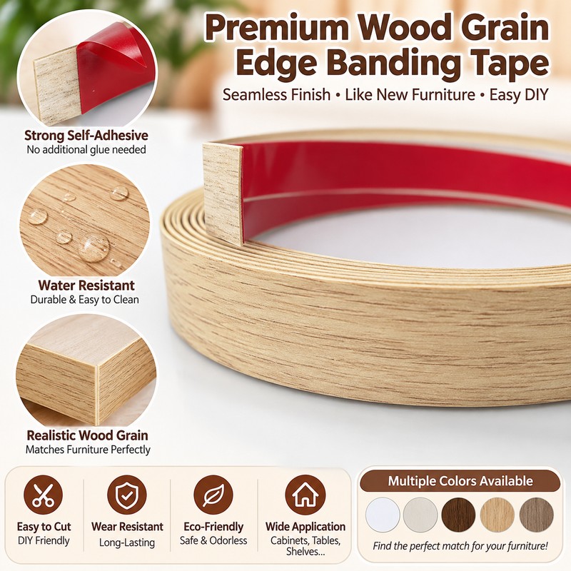 1Roll 3meter/5m Furniture Edge Banding,self-adhesive Repair Strip,PVC Decorative Sticker,plywood Thickened