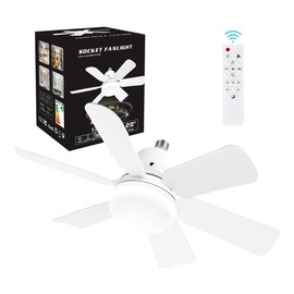 UntilYou Ceiling Fans with Lights, Multiple Blades, Reversible Airflow (White)