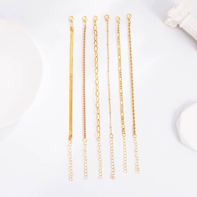 Sinalty Gold Bracelets Pack Cuban Link Chain Bracelet Dainty Jewelry