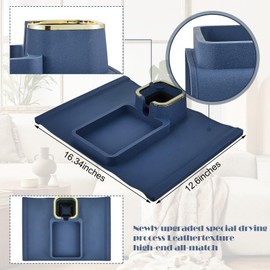 Tessco for you 1 Pc Couch Cup Holder Anti Slip Recliner Table Tray Silicone Sofa Armrest Tray Weighted Couch Arm Table Anti Spill Sofa Drink Holder (Blue)