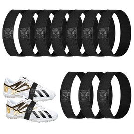 Huucozn Pack of 10 Shoelaces Fixing Tape Football Boots Shoelaces Holder Against Rising Loops Fixing Tape Shoes Football Band Football Shoe Laces Holder for Sports Shoes Leisure Shoes