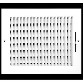 HVAC Premium 14" X 6" 1-Way AIR Supply Grille - Vent Cover & Diffuser - Flat Stamped Face - White [Outer Dimensions: 15.75"w X 7.75"h]