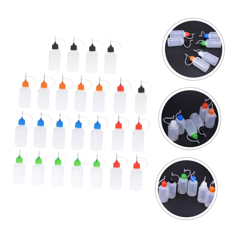 Gatuida 25Pcs Precision Applicator Bottles for Pigment and Glue Squeeze