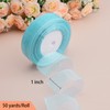 Hapeper 1 Inch Sheer Organza Chiffon Ribbon, 50 Yards/Roll (Lake