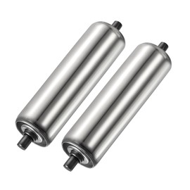 YOKIVE 2 Pcs Conveyor Roller, Stainless Steel Roller Replacement | Smooth Movement, Great for Factories, Warehouses Use (Silver, 2 Inch Dia, 8 Inch Length)