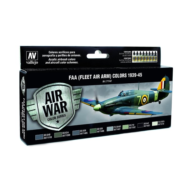 Vallejo FAA (Fleet AIR ARM) Colors 1939-1945 'Air War Color Series'  Model Paint Kit