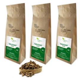 VITA IDEAL Vegan® GALGANT - Root 3 x 300 g Cut & Dried - Alpinia officinarum - GALGANT Root Herbal Tea & Infusion - Natural, Vegetable & No Additives