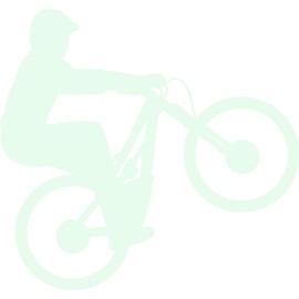 Mountain Bike Wheelie Vinyl Decal - 5 Inches - for Cars, Trucks, Windows, Laptops, Tablets - Outdoor-Grade 6mil Thick Vinyl - Glow in The Dark